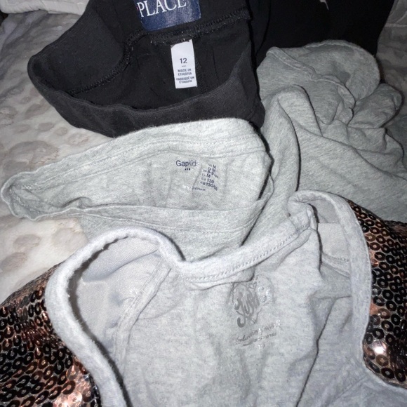 GAP KIDS blouse . Justice sequence. childrens place size 12 leggings . 3pc girls - Picture 3 of 13